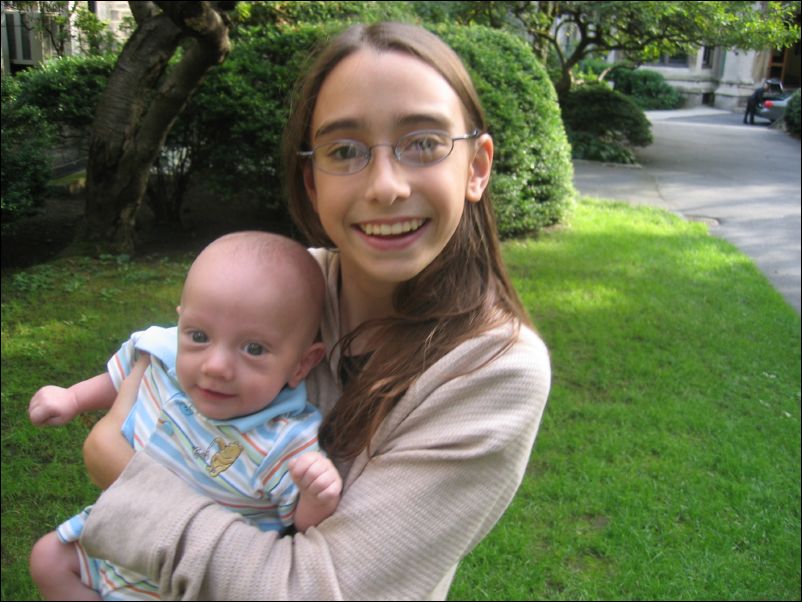 Carly holding Sebastian